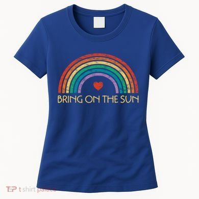 Bring On The Sun Cheerful Summer Sunshine Retro Rainbow Gift Women's T-Shirt