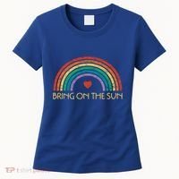 Bring On The Sun Cheerful Summer Sunshine Retro Rainbow Gift Women's T-Shirt thumb 0
