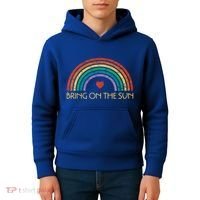 Bring On The Sun Cheerful Summer Sunshine Retro Rainbow Gift Kids Hoodie thumb 4