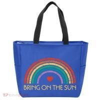Bring On The Sun Cheerful Summer Sunshine Retro Rainbow Gift Tote Bag thumb 0
