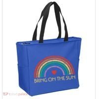 Bring On The Sun Cheerful Summer Sunshine Retro Rainbow Gift Tote Bag thumb 2