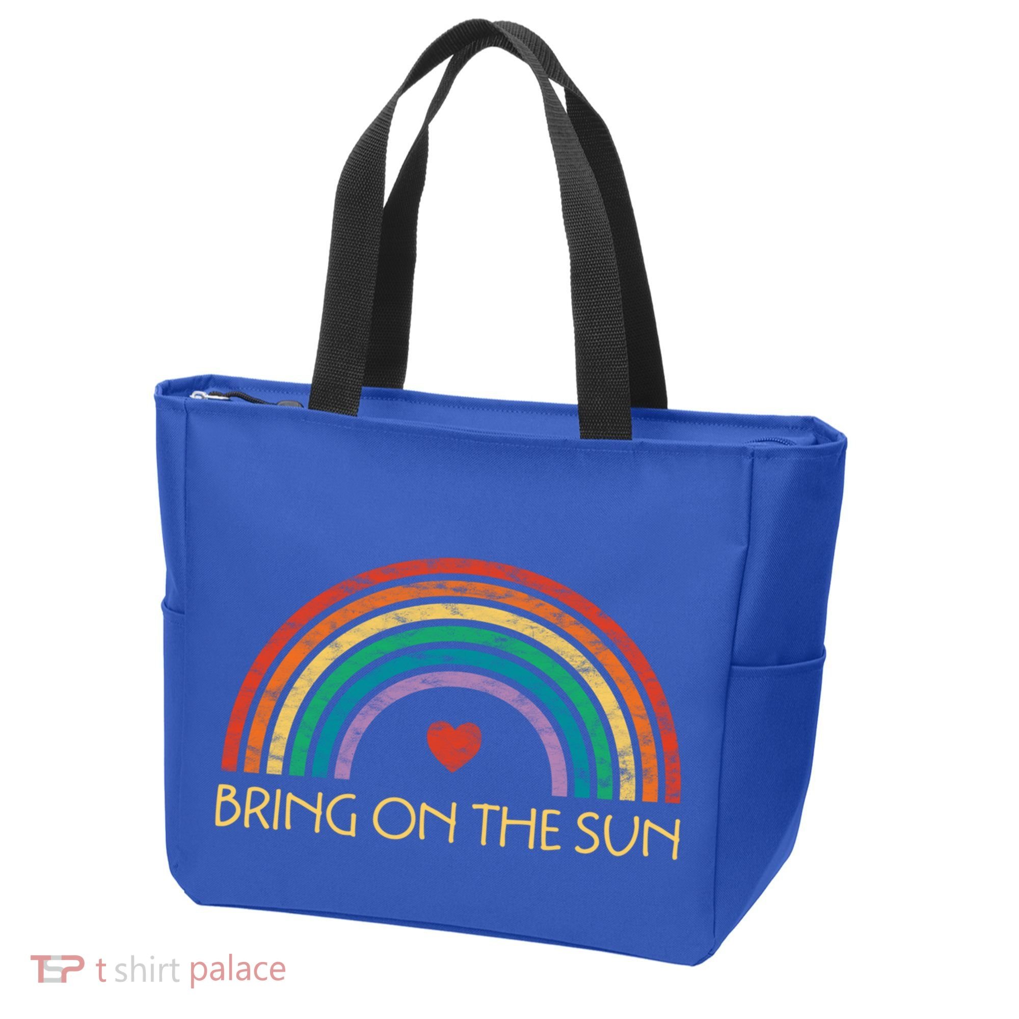 Bring On The Sun Cheerful Summer Sunshine Retro Rainbow Gift Tote Bag