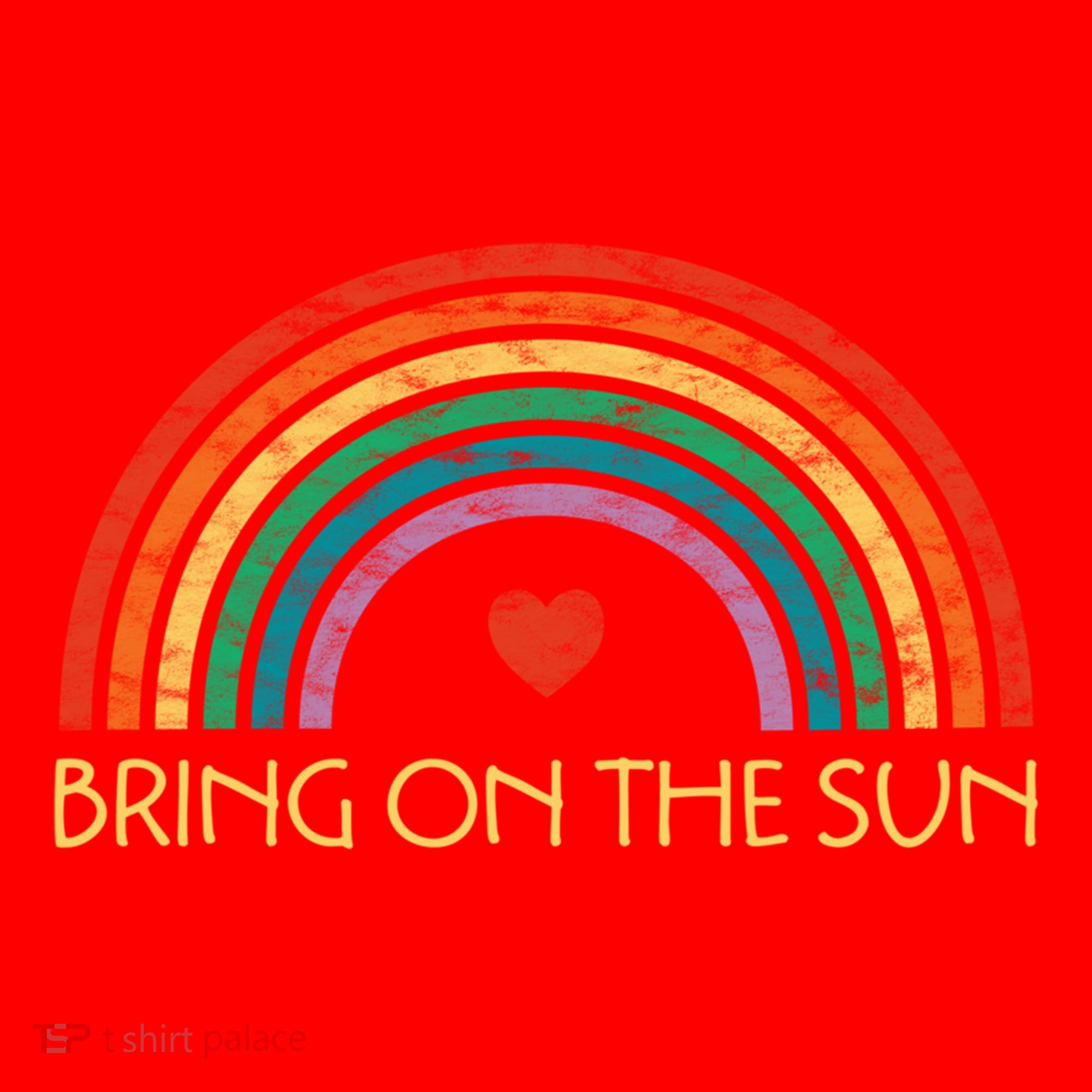 Bring On The Sun Cheerful Summer Sunshine Retro Rainbow Gift Santa Hat