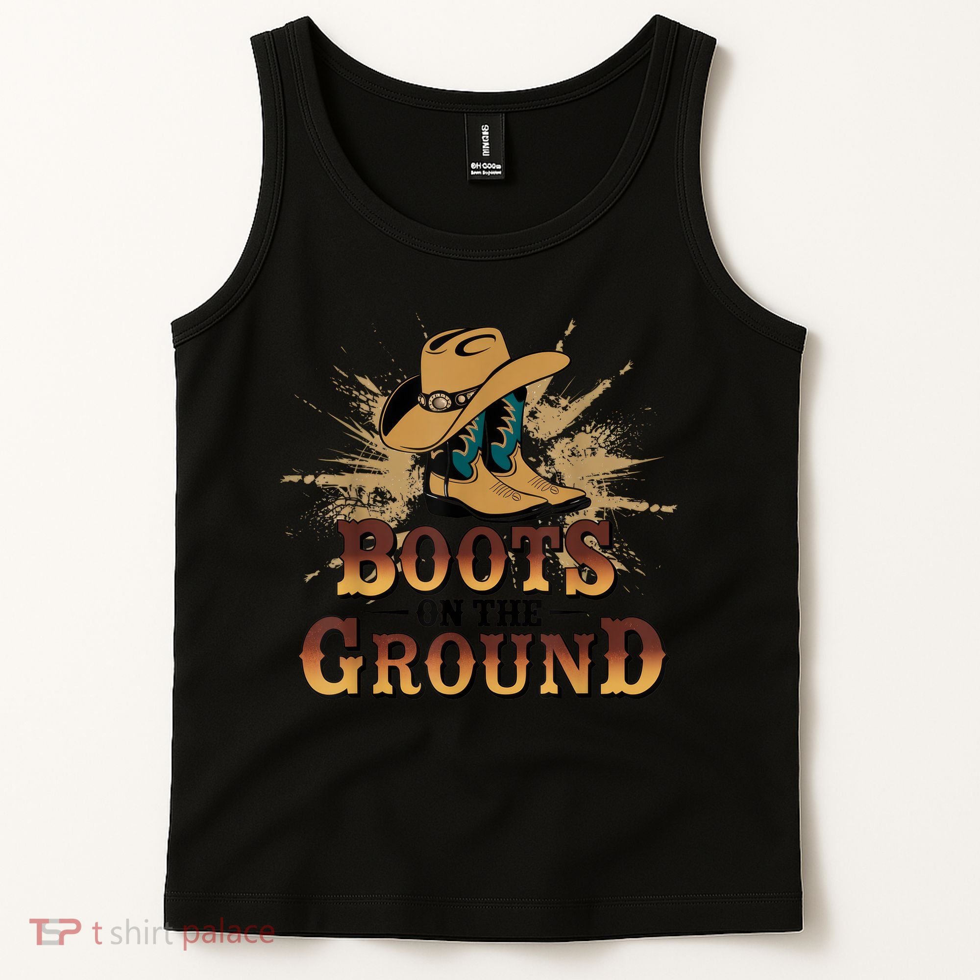 Boots On The Ground Western Cowboy Rodeo Country  Tank Top