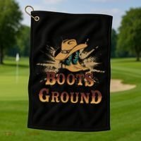 Boots On The Ground Western Cowboy Rodeo Country  Golf Towel thumb 1