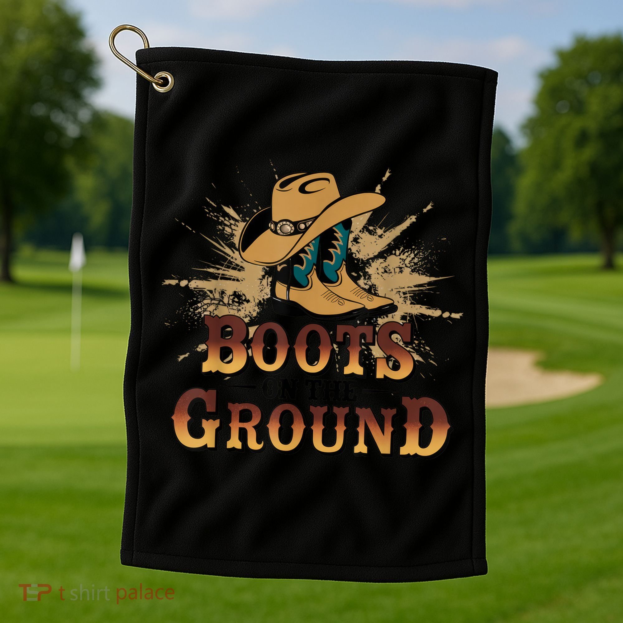 Boots On The Ground Western Cowboy Rodeo Country  Golf Towel