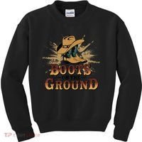 Boots On The Ground Western Cowboy Rodeo Country  Kids Sweatshirt thumb 0