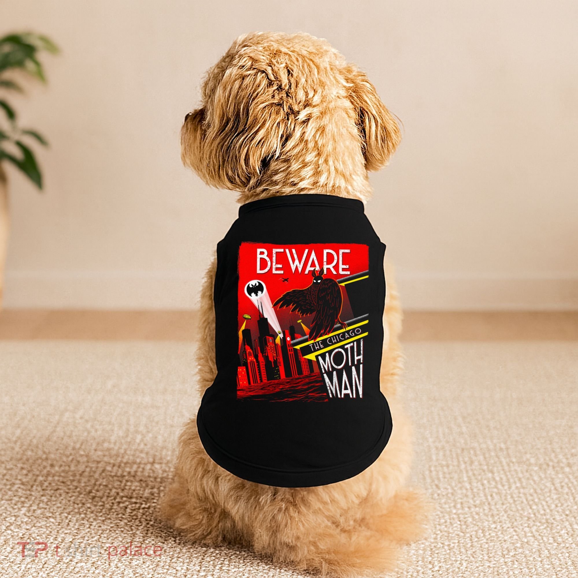 Beware Of The Chicago Mothman! Art Deco Pop Culture Cryptid Doggie Tank