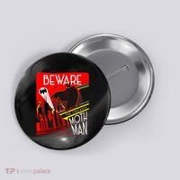 Beware Of The Chicago Mothman! Art Deco Pop Culture Cryptid Button thumb 0