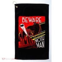 Beware Of The Chicago Mothman! Art Deco Pop Culture Cryptid Golf Towel thumb 0