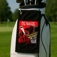 Beware Of The Chicago Mothman! Art Deco Pop Culture Cryptid Golf Towel thumb 2