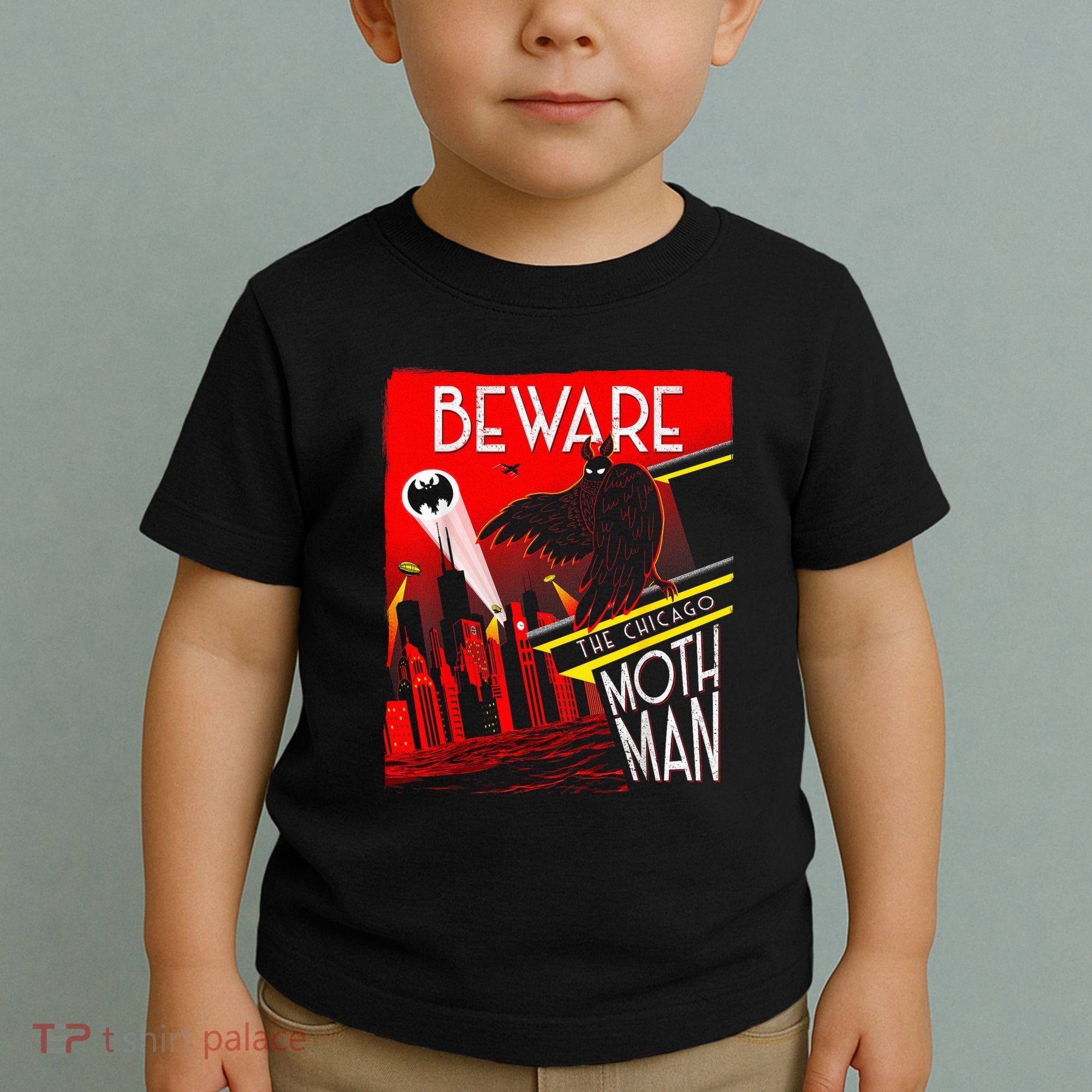 Beware Of The Chicago Mothman! Art Deco Pop Culture Cryptid Toddler T-Shirt