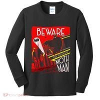 Beware Of The Chicago Mothman! Art Deco Pop Culture Cryptid Kids Long Sleeve Shirt thumb 0