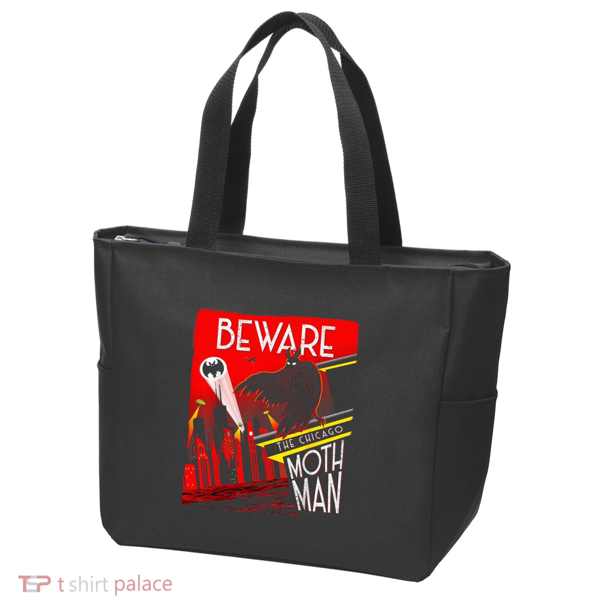 Beware Of The Chicago Mothman! Art Deco Pop Culture Cryptid Tote Bag