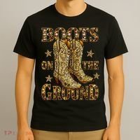 Boots On The Ground, Cowgirl Linedance, Boot Cowboy Western  T-Shirt thumb 3