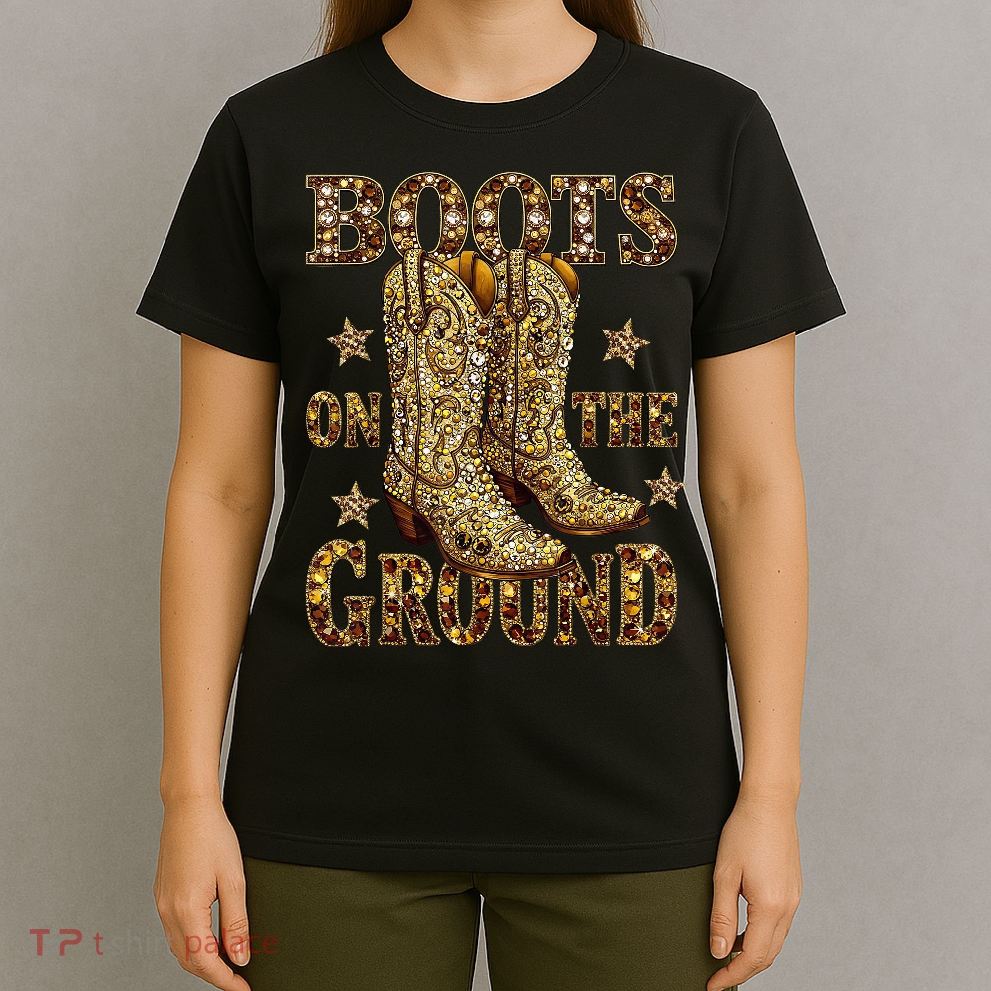 Boots On The Ground, Cowgirl Linedance, Boot Cowboy Western  T-Shirt