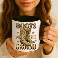 Boots On The Ground, Cowgirl Linedance, Boot Cowboy Western  Coffee Mug thumb 3