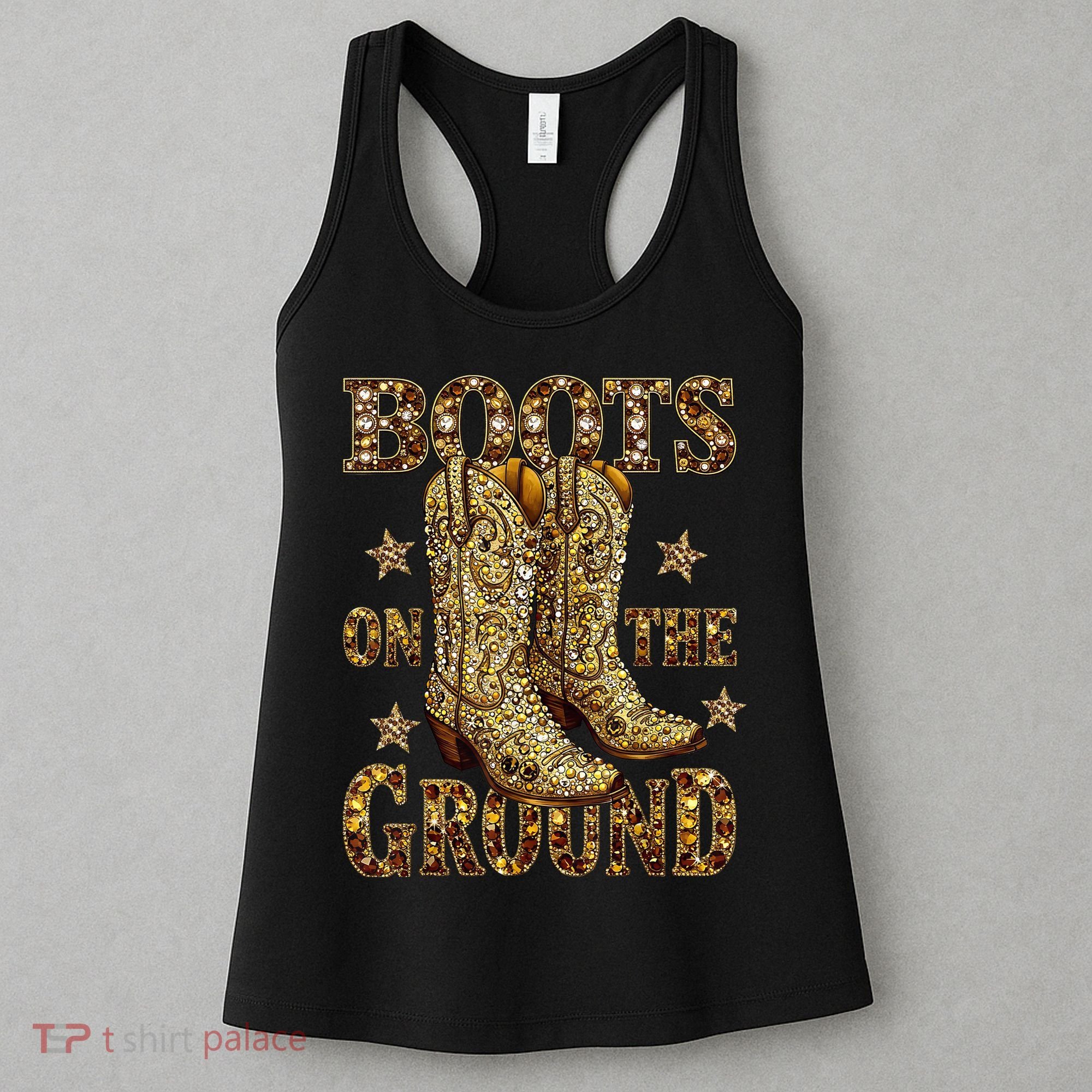 Boots On The Ground, Cowgirl Linedance, Boot Cowboy Western  Women's Tank Top