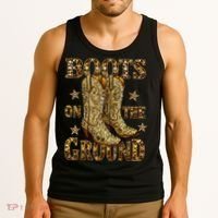 Boots On The Ground, Cowgirl Linedance, Boot Cowboy Western  Tank Top thumb 3