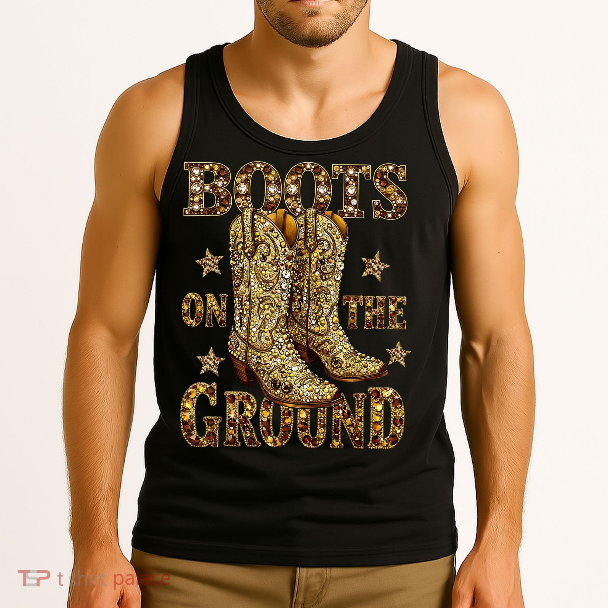 Boots On The Ground, Cowgirl Linedance, Boot Cowboy Western  Tank Top