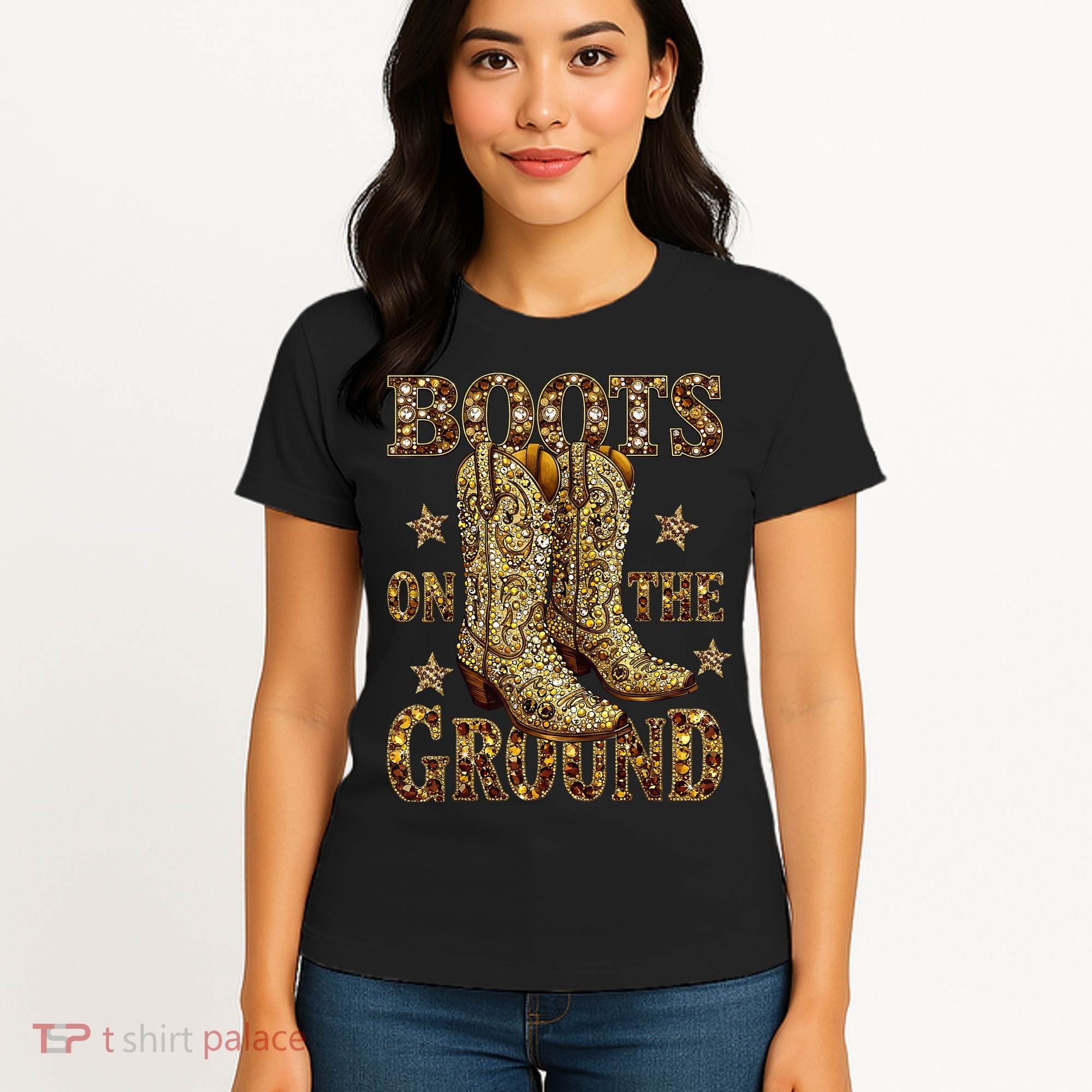 Boots On The Ground, Cowgirl Linedance, Boot Cowboy Western  Women's T-Shirt