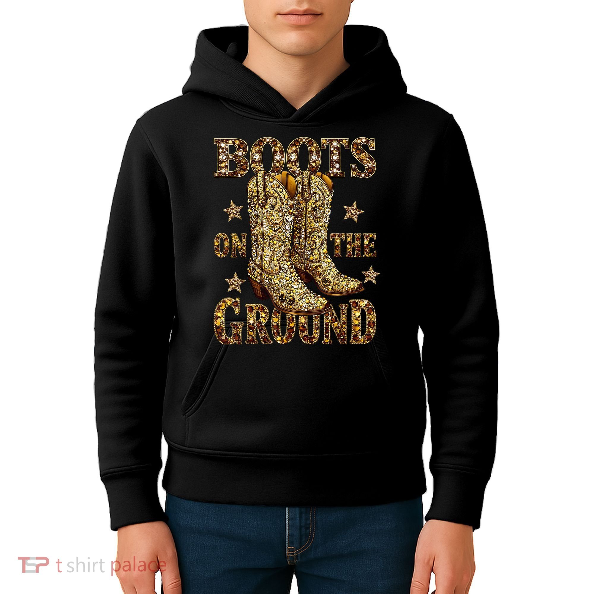 Boots On The Ground, Cowgirl Linedance, Boot Cowboy Western  Kids Hoodie