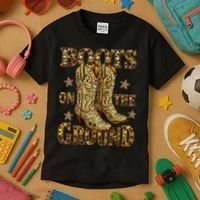 Boots On The Ground, Cowgirl Linedance, Boot Cowboy Western  Kids T-Shirt thumb 3