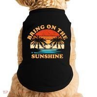 Bring On The Sunshine Retro Sunset Tropical Doggie Tank thumb 0