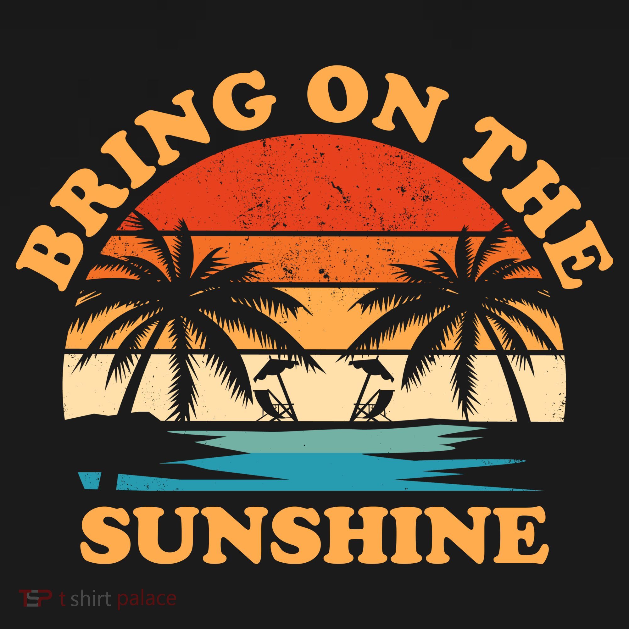 Bring On The Sunshine Retro Sunset Tropical Bucket Hat