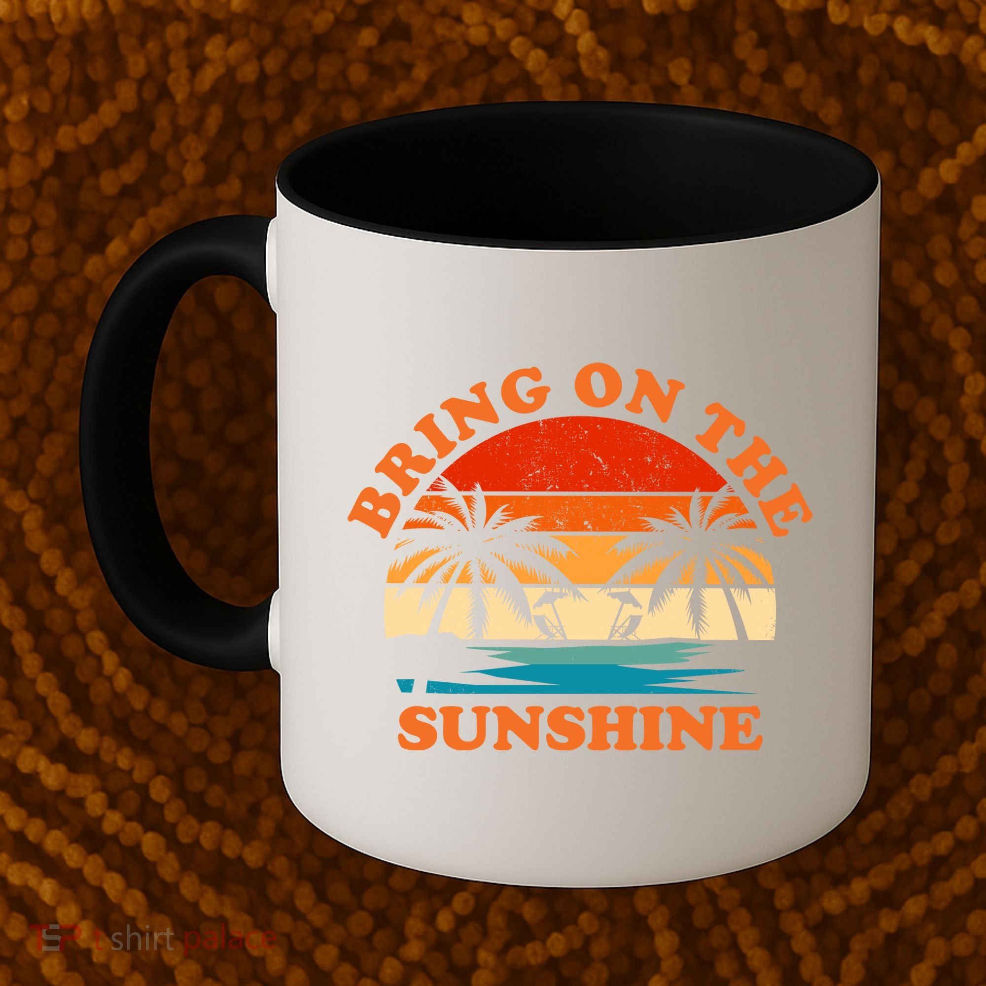 Bring On The Sunshine Retro Sunset Tropical Coffee Mug