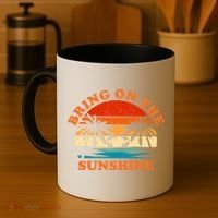 Bring On The Sunshine Retro Sunset Tropical Coffee Mug thumb 4