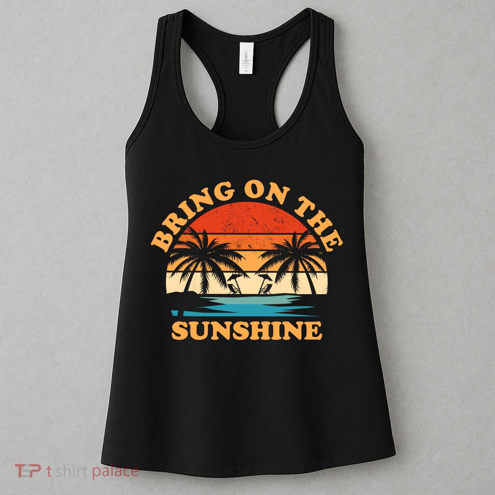 Bring On The Sunshine Retro Sunset Tropical Women's Tank Top