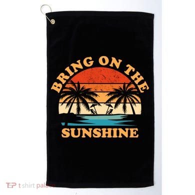 Bring On The Sunshine Retro Sunset Tropical Golf Towel