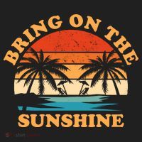 Bring On The Sunshine Retro Sunset Tropical Golf Towel thumb 3