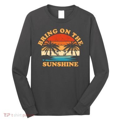 Bring On The Sunshine Retro Sunset Tropical Long Sleeve Shirt