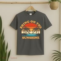 Bring On The Sunshine Retro Sunset Tropical T-Shirt thumb 2