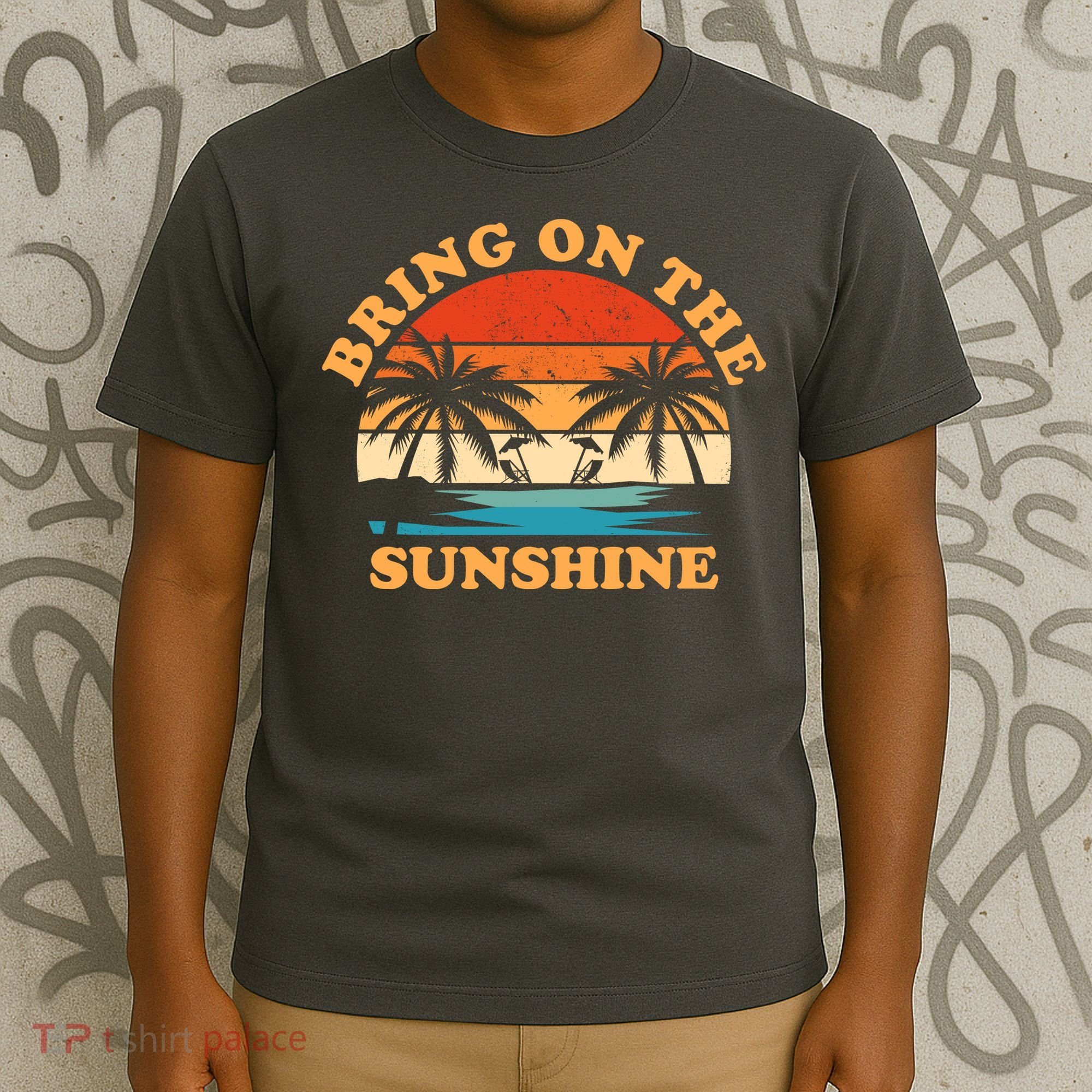 Bring On The Sunshine Retro Sunset Tropical T-Shirt