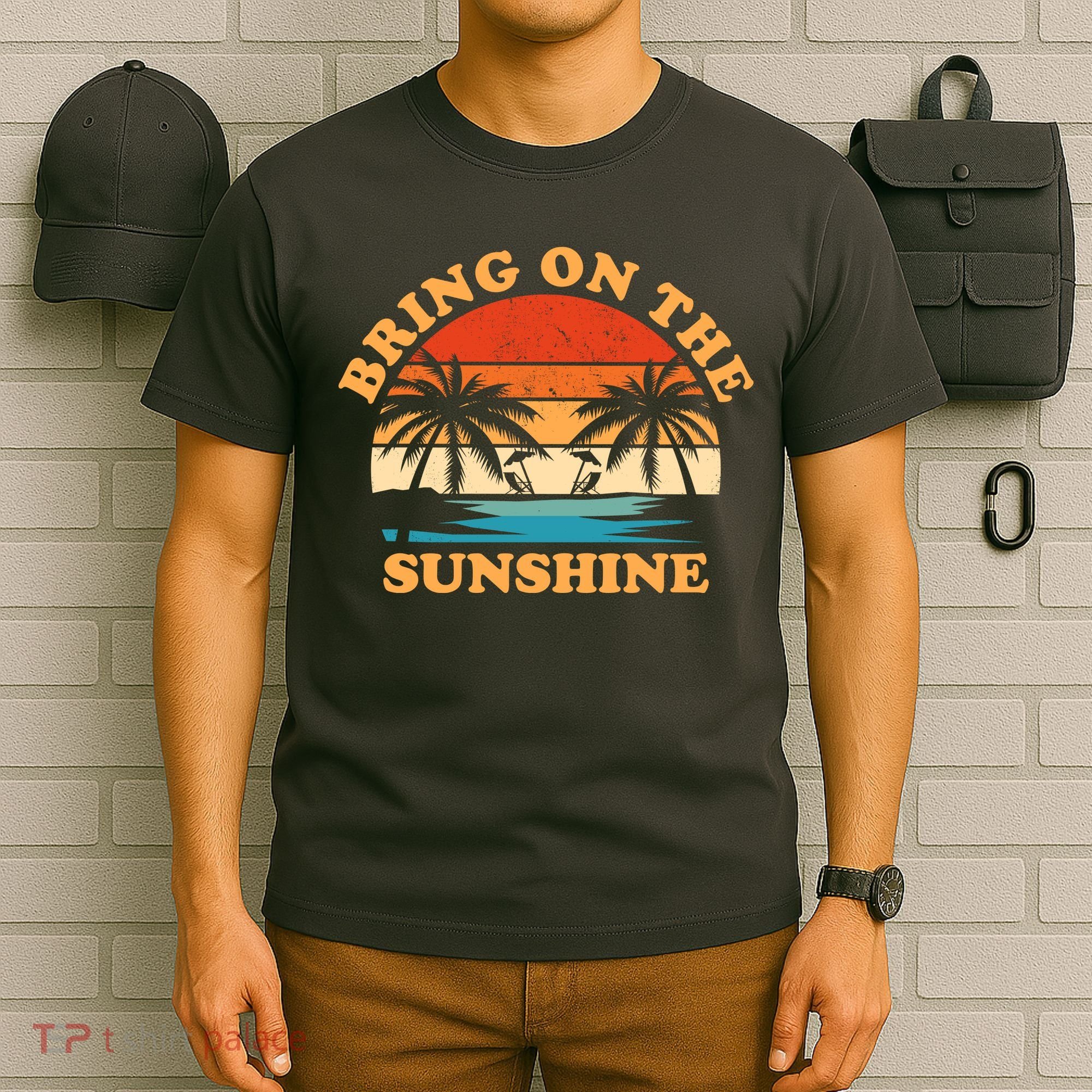 Bring On The Sunshine Retro Sunset Tropical T-Shirt