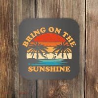 Bring On The Sunshine Retro Sunset Tropical Coaster thumb 0