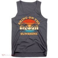 Bring On The Sunshine Retro Sunset Tropical Tank Top thumb 0