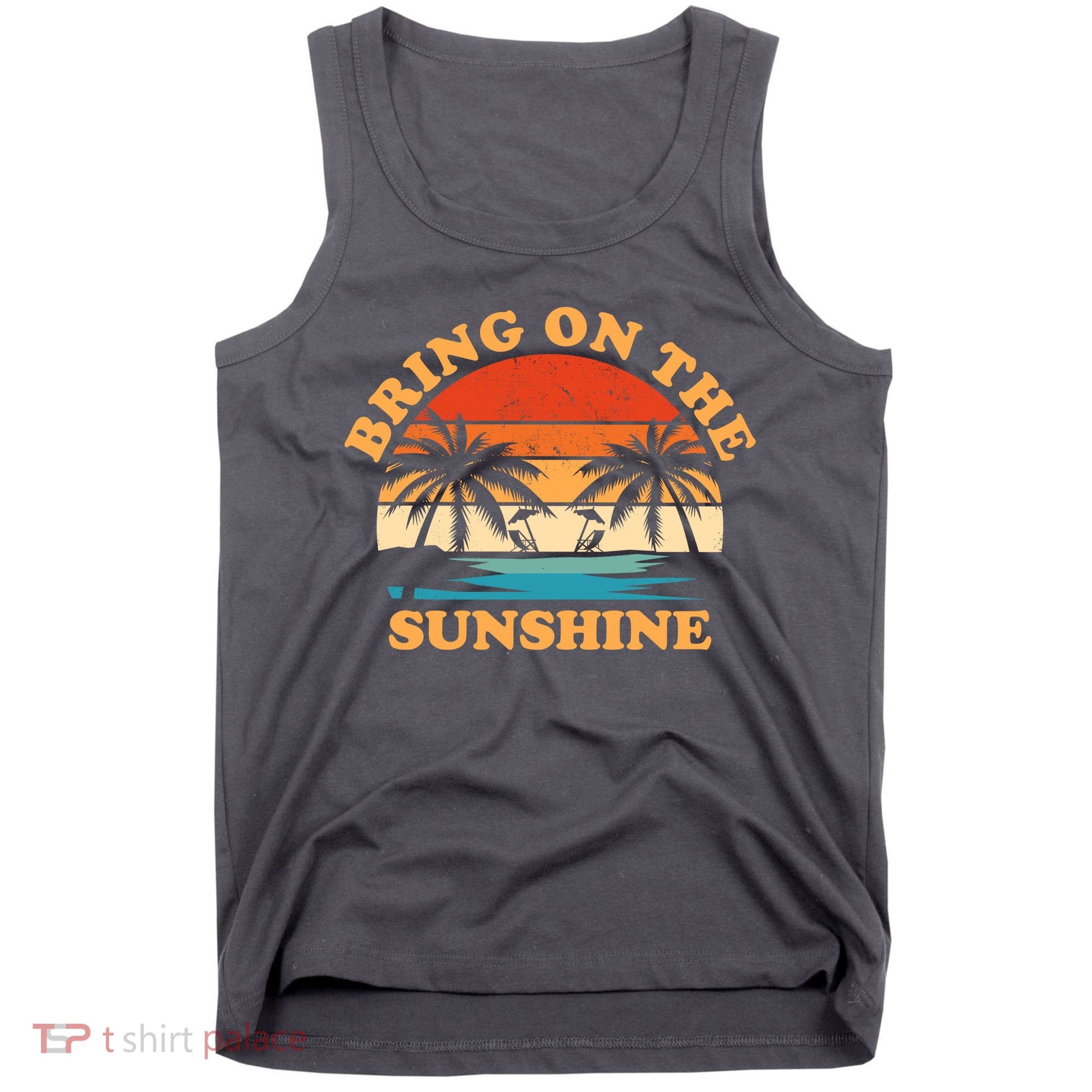 Bring On The Sunshine Retro Sunset Tropical Tank Top