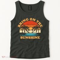 Bring On The Sunshine Retro Sunset Tropical Tank Top thumb 2