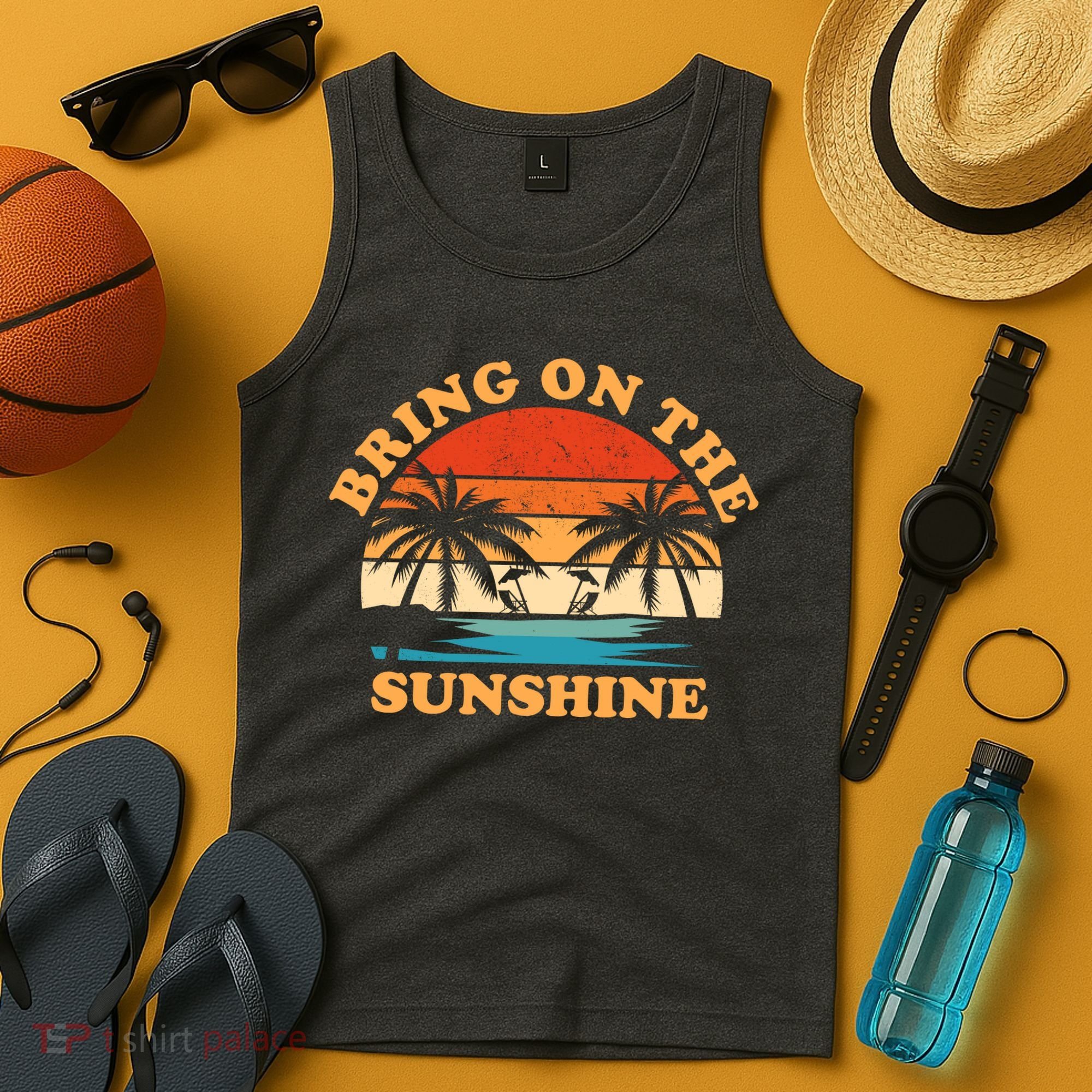 Bring On The Sunshine Retro Sunset Tropical Tank Top