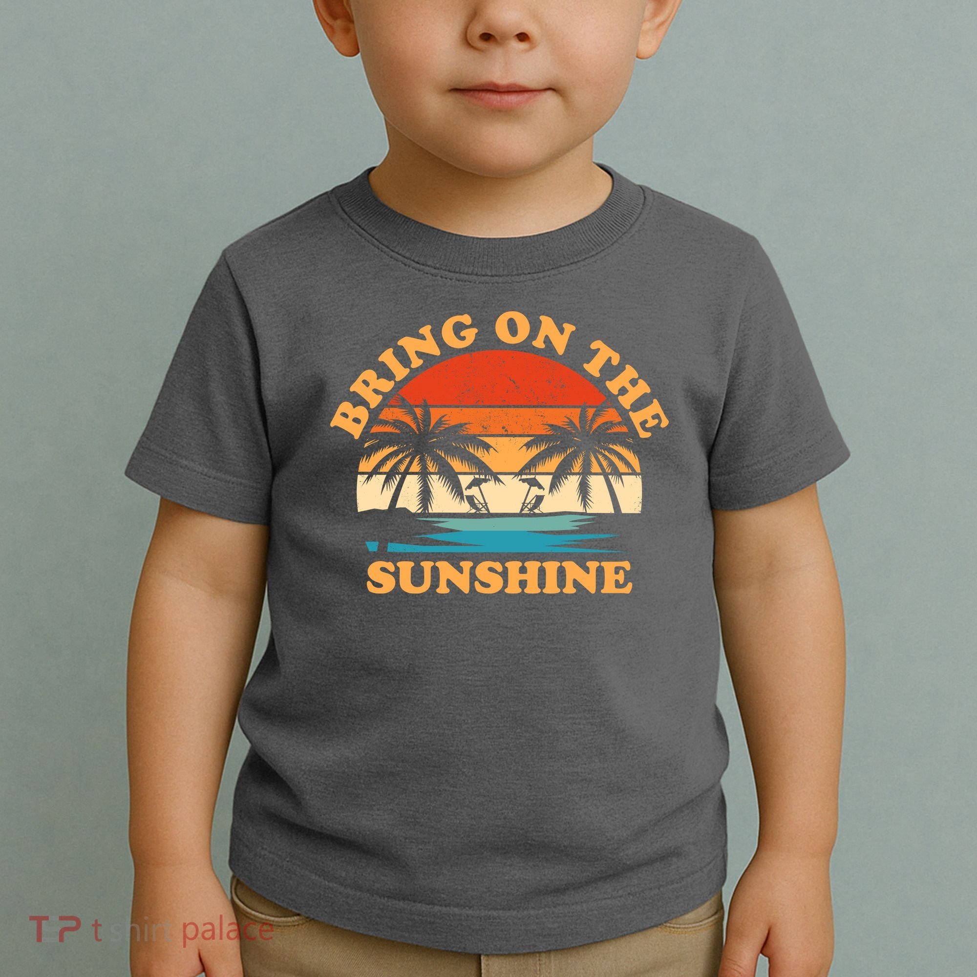Bring On The Sunshine Retro Sunset Tropical Toddler T-Shirt