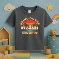 Bring On The Sunshine Retro Sunset Tropical Toddler T-Shirt thumb 3