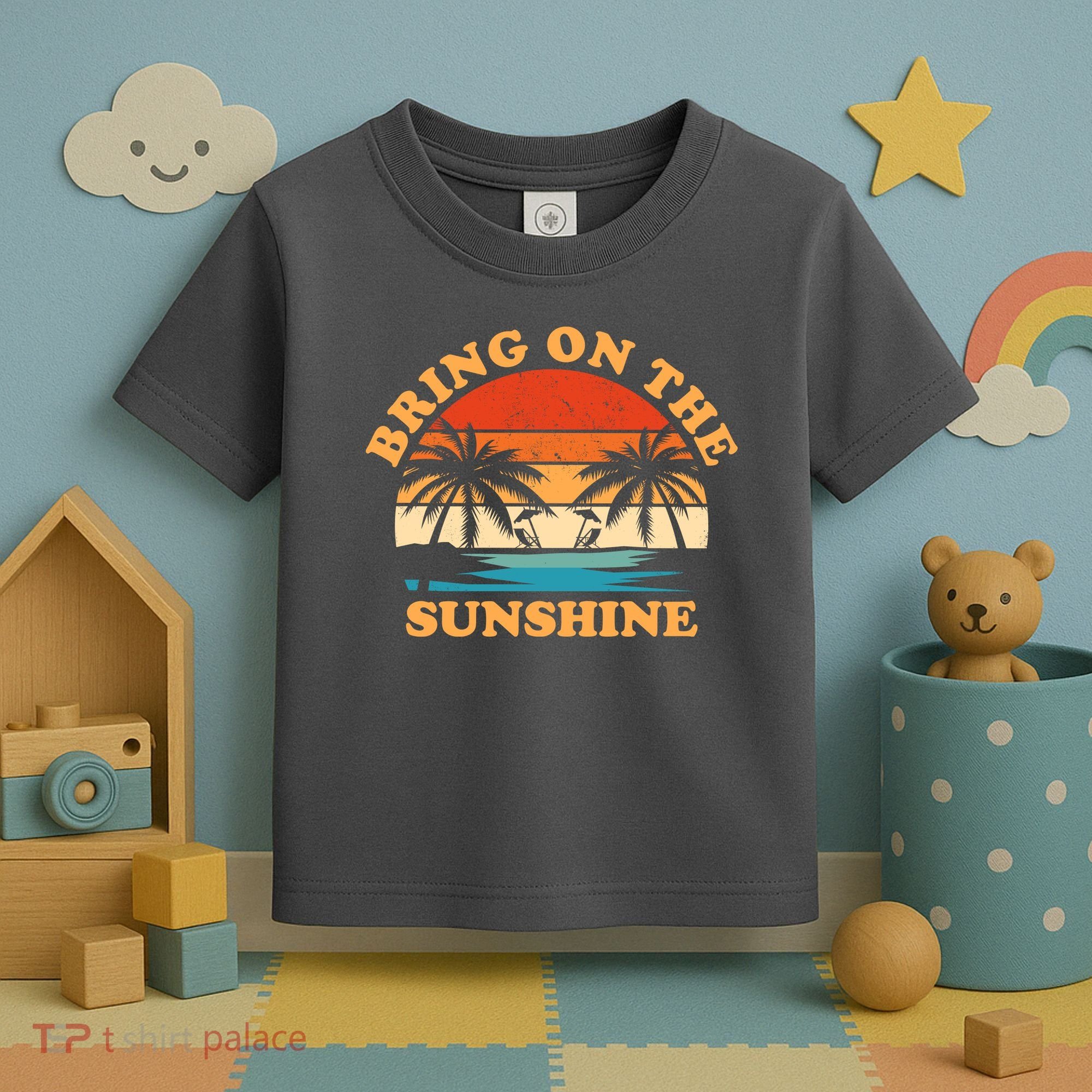 Bring On The Sunshine Retro Sunset Tropical Toddler T-Shirt