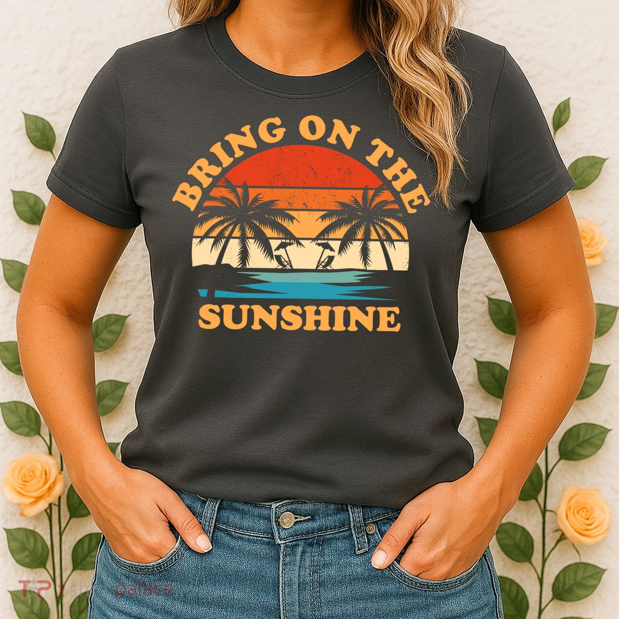 Bring On The Sunshine Retro Sunset Tropical Women's T-Shirt