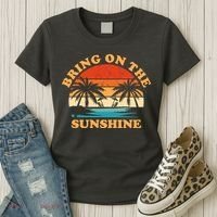 Bring On The Sunshine Retro Sunset Tropical Women's T-Shirt thumb 3