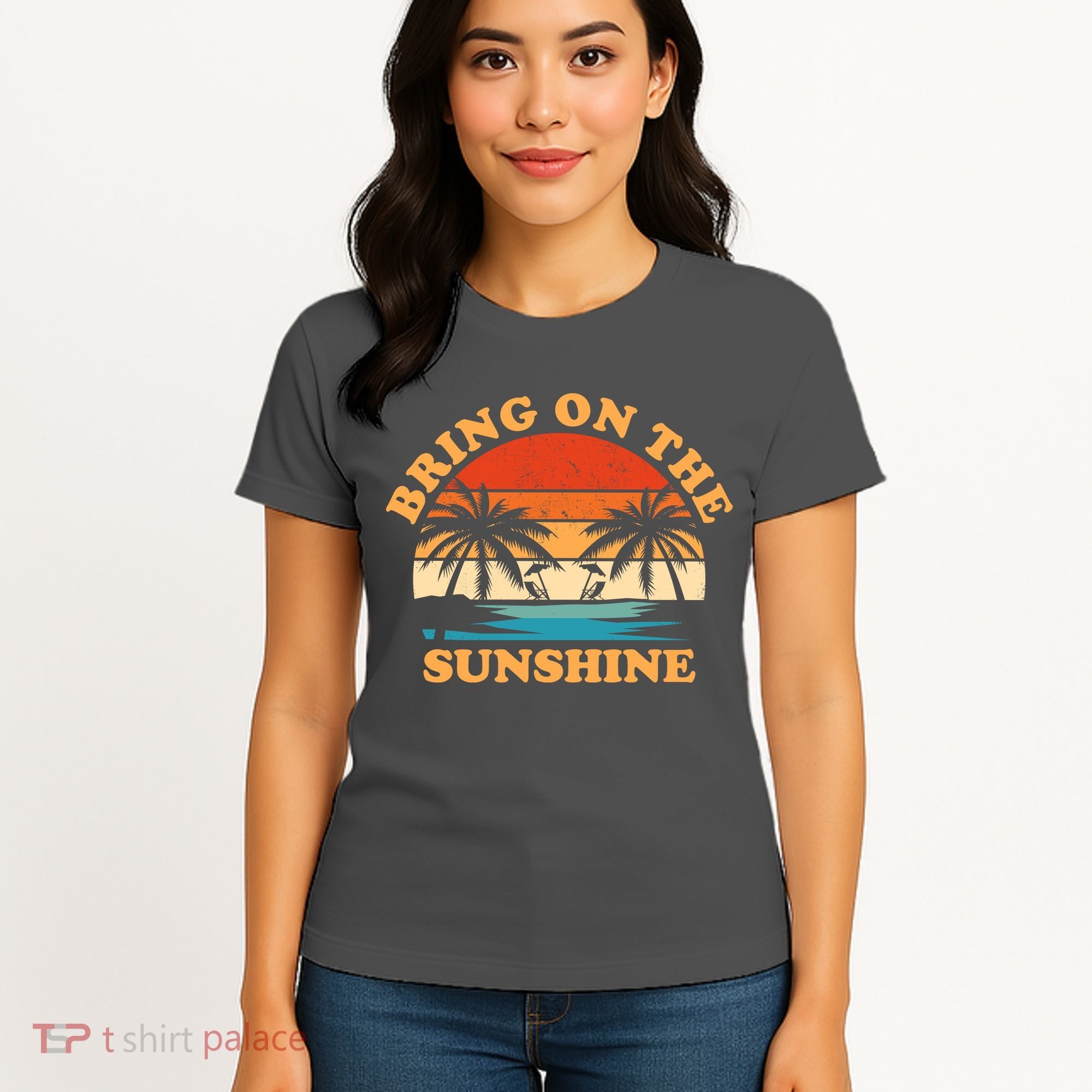 Bring On The Sunshine Retro Sunset Tropical Women's T-Shirt