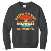 Bring On The Sunshine Retro Sunset Tropical Kids Sweatshirt thumb 0
